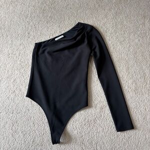 Abercrombie & Fitch Black One-Shoulder Bodysuit